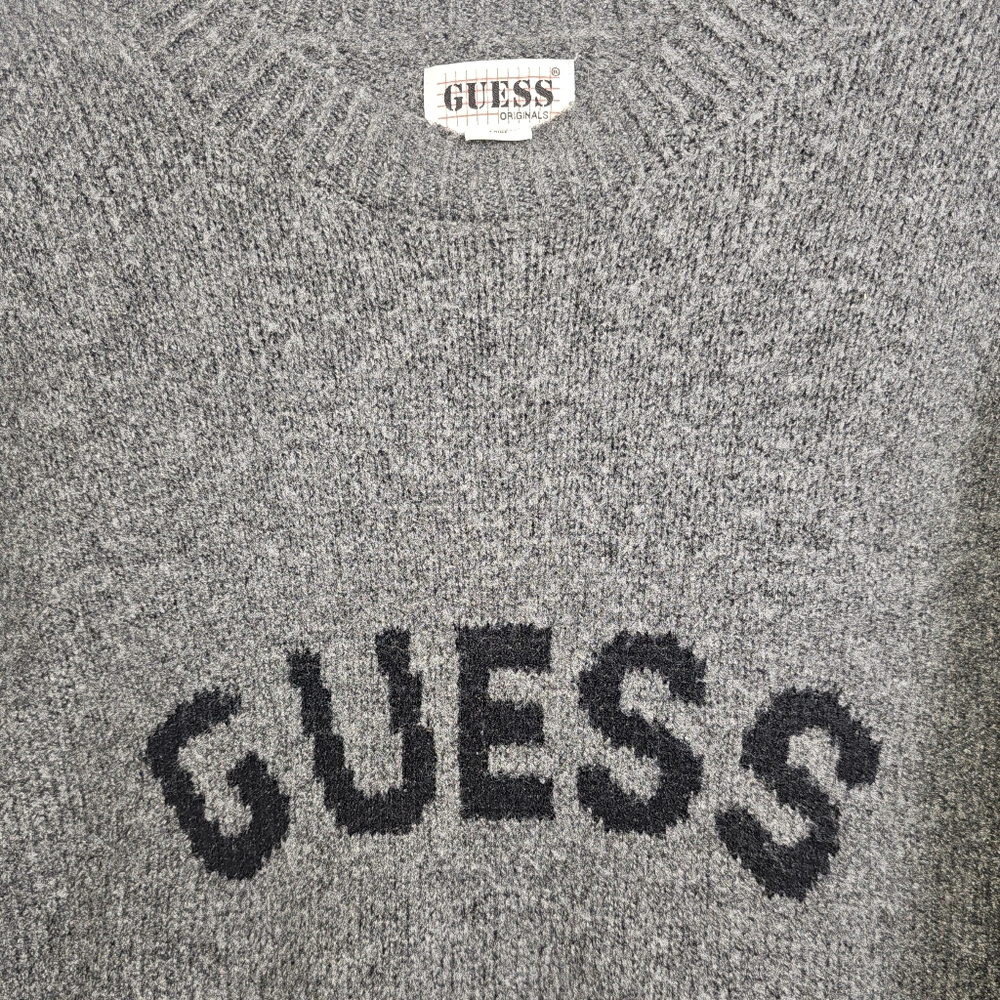 Vintage 90s Guess Originals Jans Sweater in Marled Grey Heather - Picture 2 of 9